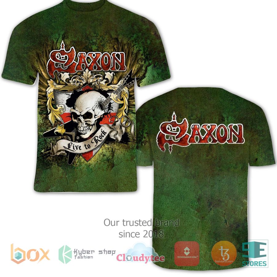 saxon band live to rock album 3d t shirt 1 19558