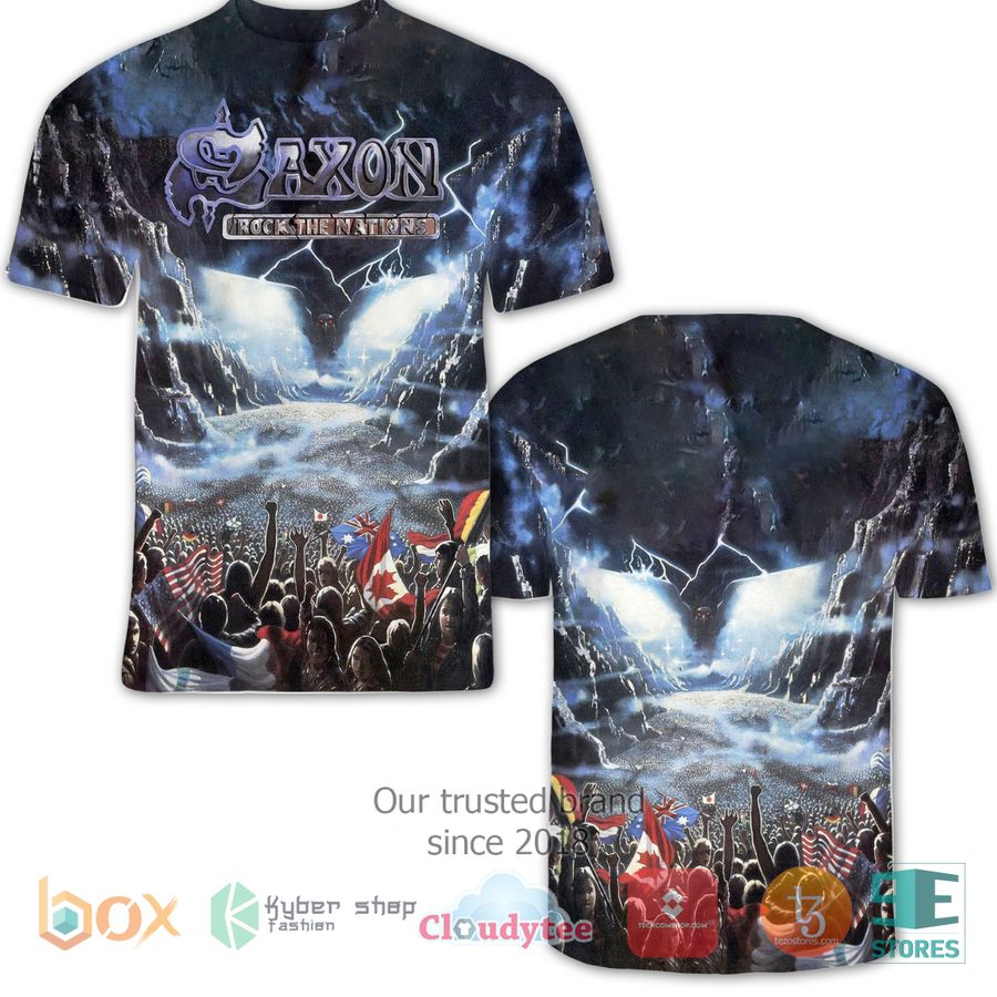 saxon band rock the nations album 3d t shirt 1 81487