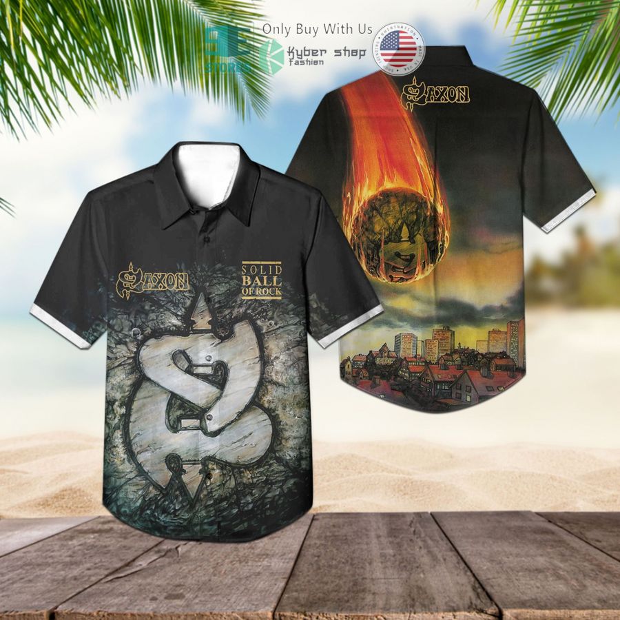 saxon band solid ball of rock album hawaiian shirt 1 8710
