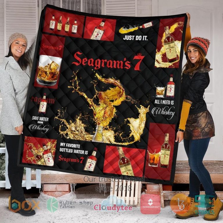 seagrams 7 all i need is whiskey quilt blanket 1 53197