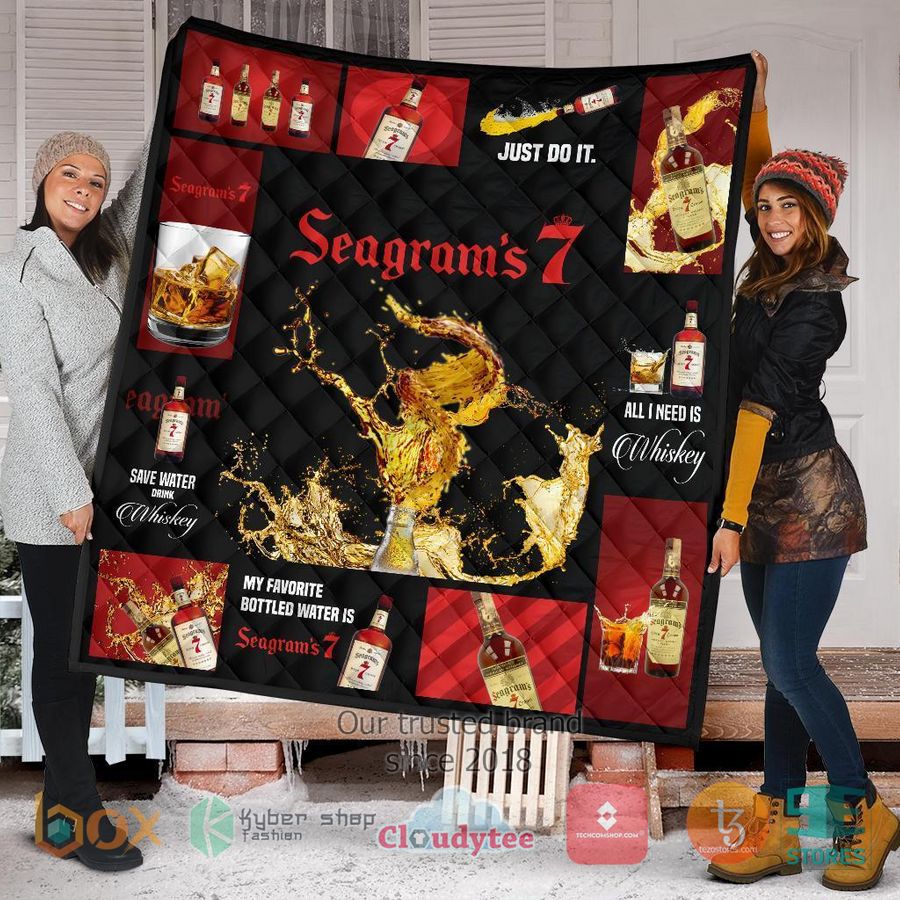 seagrams 7 all i need is whiskey quilt blanket 1 53197