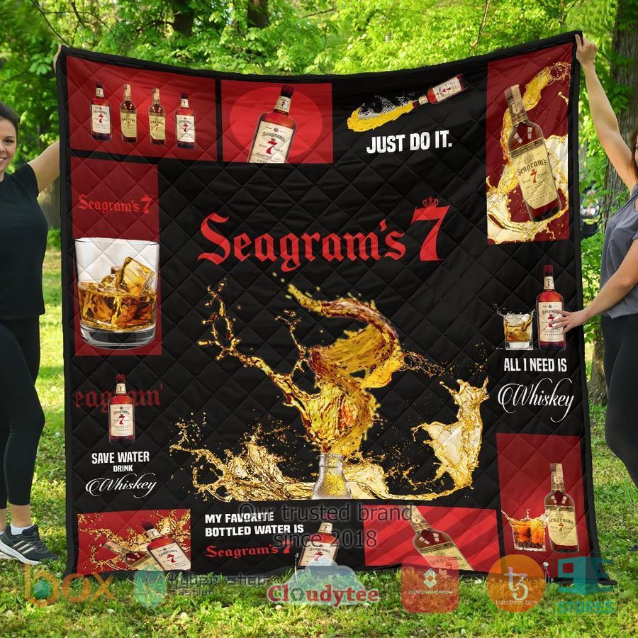 seagrams 7 all i need is whiskey quilt blanket 2 64060