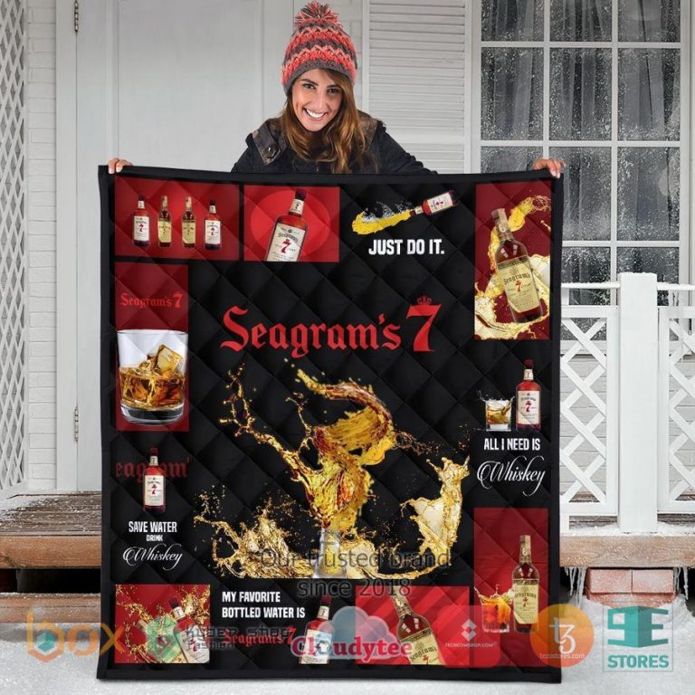 seagrams 7 all i need is whiskey quilt blanket 3 30278