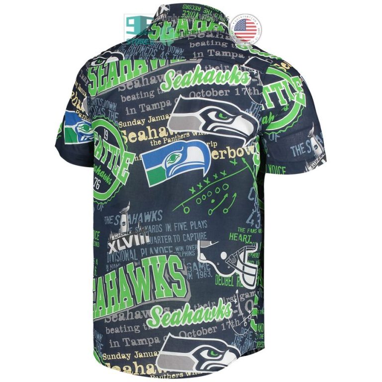 seattle seahawks foco thematic college navy hawaiian shirt 3 82827