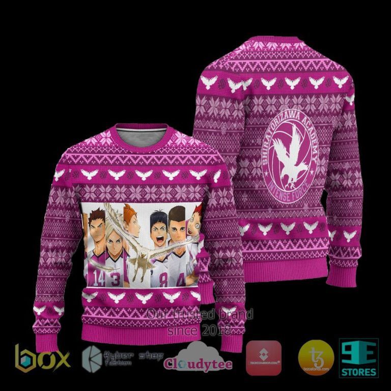 shiratorizawa academy haikyuu anime xmas ugly christmas sweater 3 28693