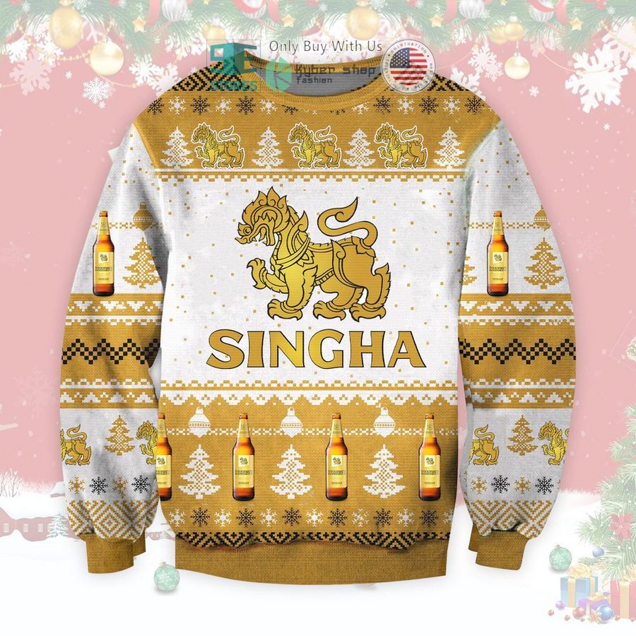singha beer christmas sweatshirt sweater 1 37265