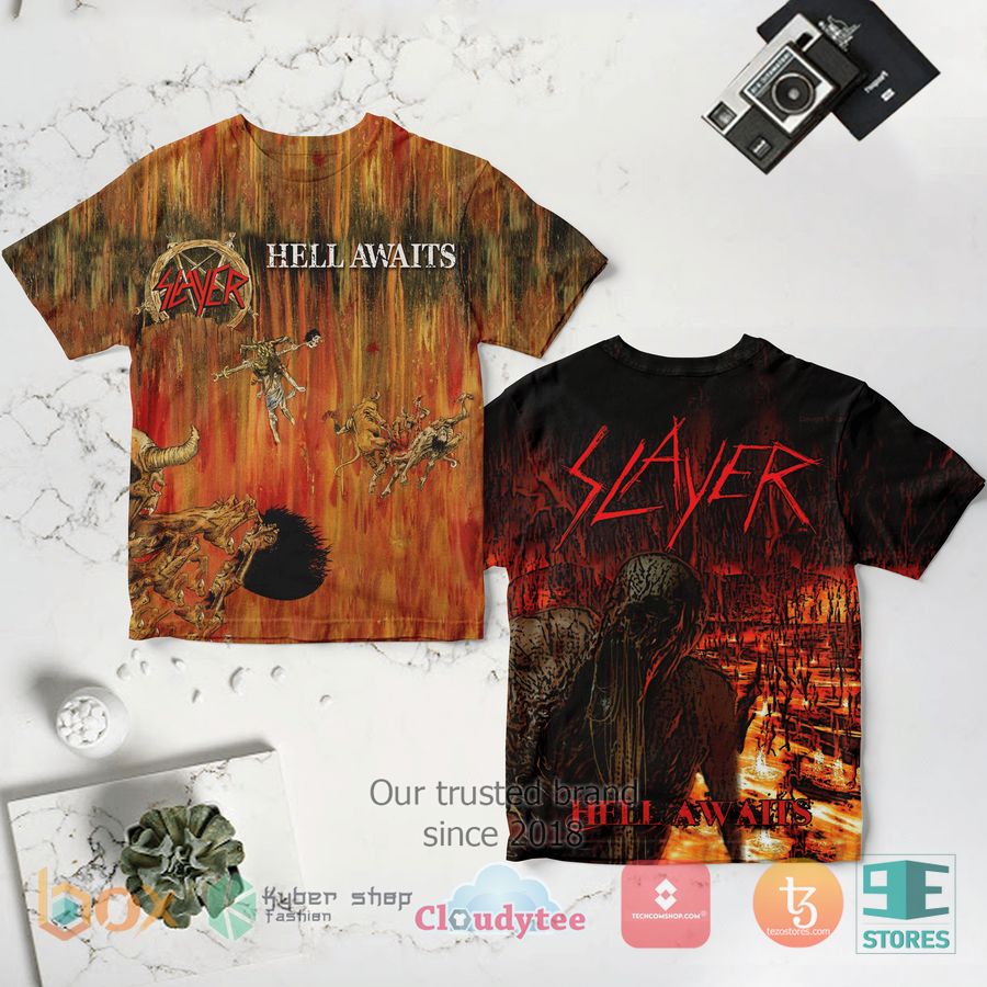 slayer band hell awaits album 3d t shirt 1 97603