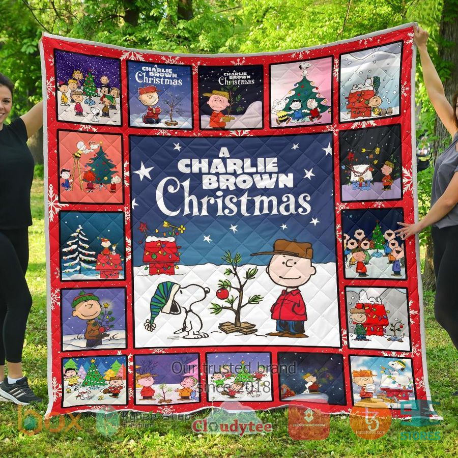 snoopy and charlie brown xmas quilt blanket 1 25015