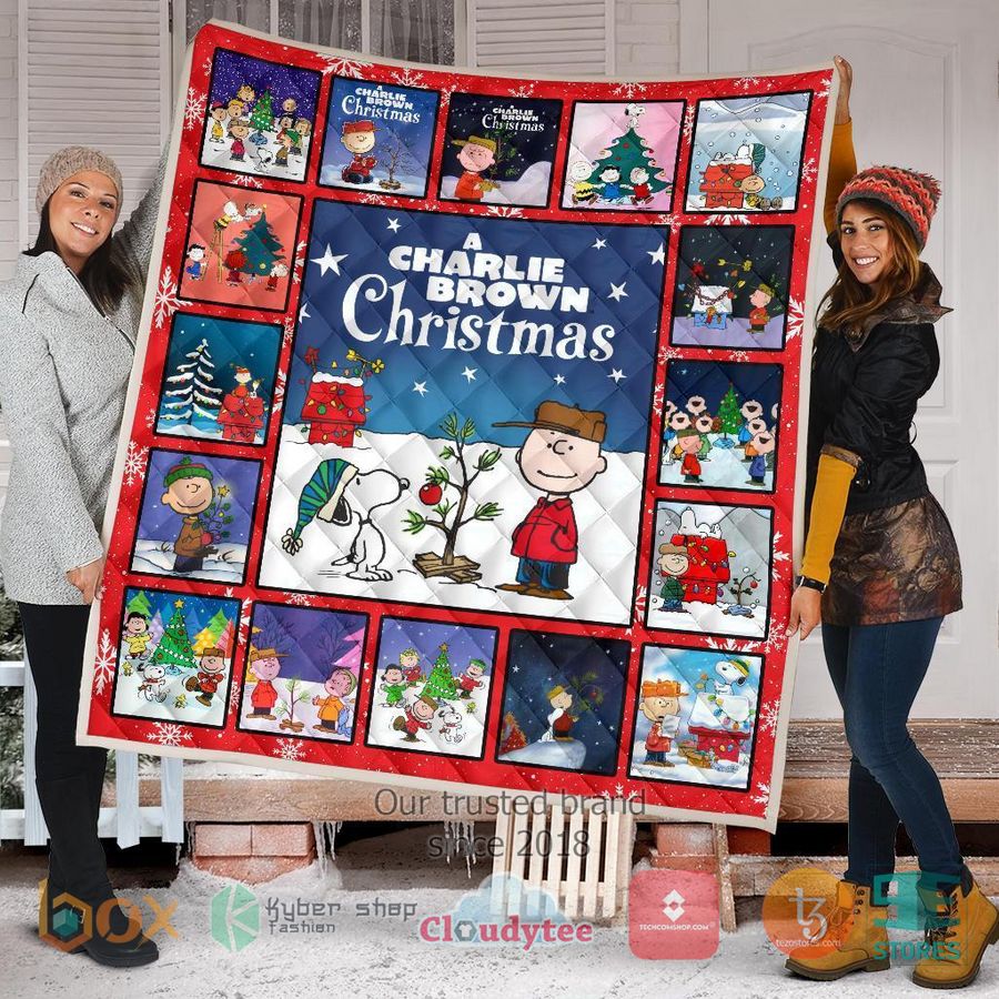 snoopy and charlie brown xmas quilt blanket 2 19647
