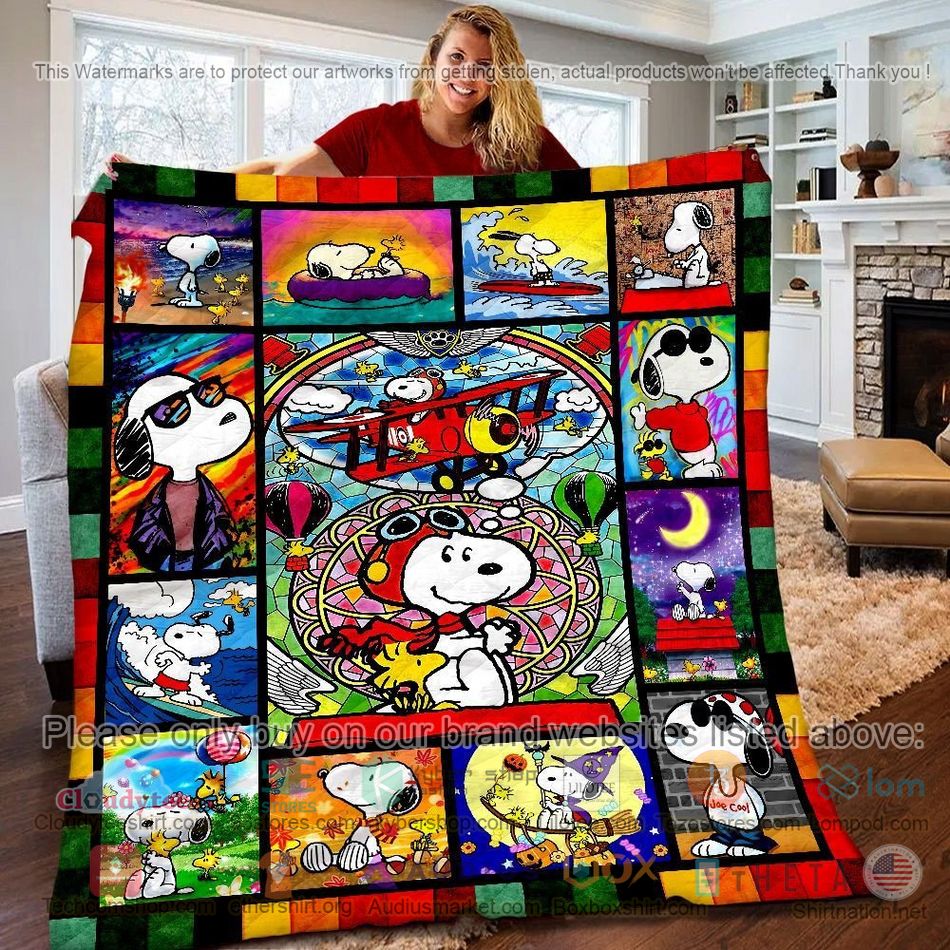snoopy art colorful quilt 1 39482