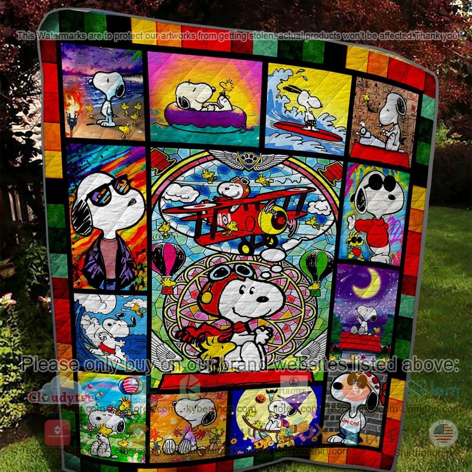 snoopy art colorful quilt 2 94134