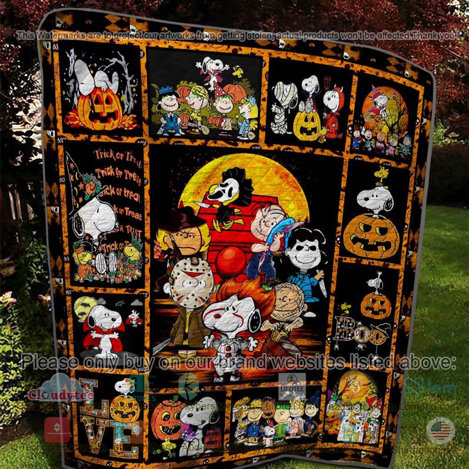 snoopy honor characters halloween quilt 2 95399