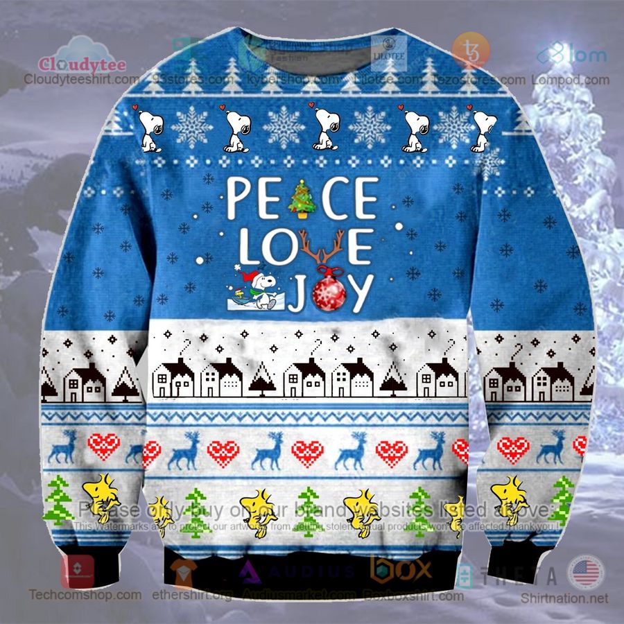 snoopy peace love joy christmas sweatshirt sweater 1 77040