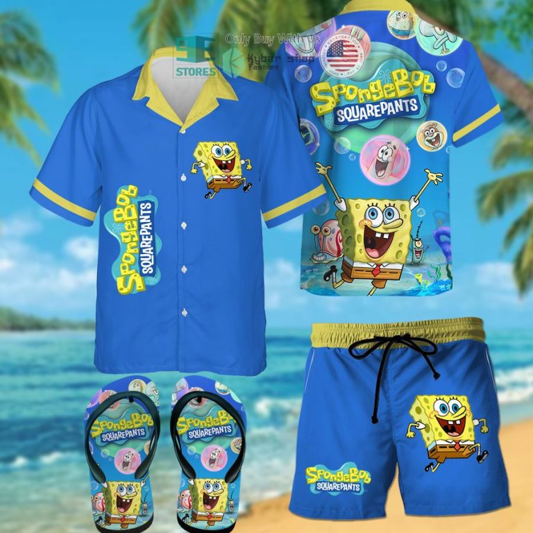 sponge bob square pants hawaiian shirt shorts 1 52778