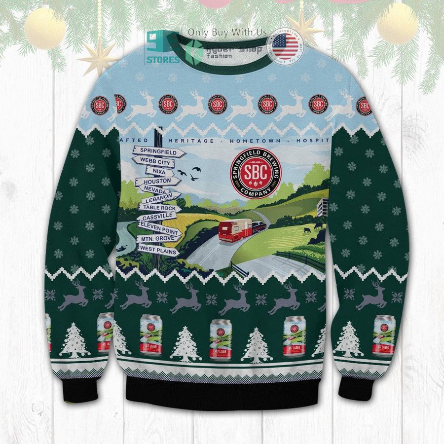 springfield brewing company christmas sweatshirt sweater 1 15317