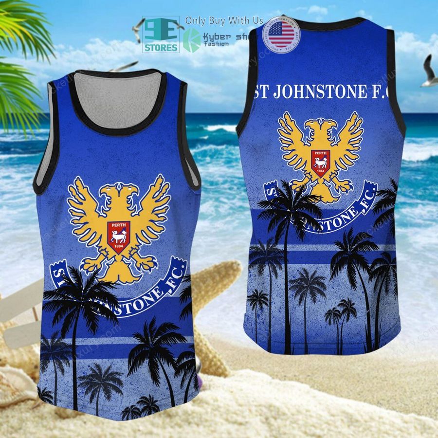 st johnstone football club blue hawaii shirt shorts 12 44485