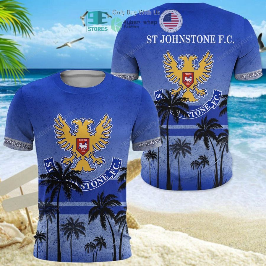 st johnstone football club blue hawaii shirt shorts 16 58886