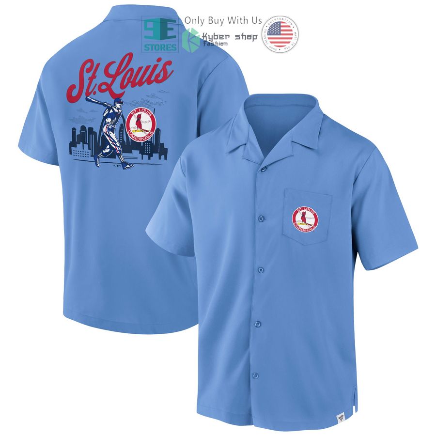 st louis cardinals fanatics branded proven winner camp light blue hawaiian shirt 1 27926