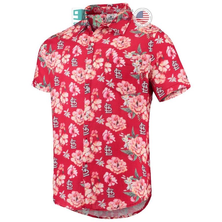 st louis cardinals foco floral linen red hawaiian shirt 2 43248