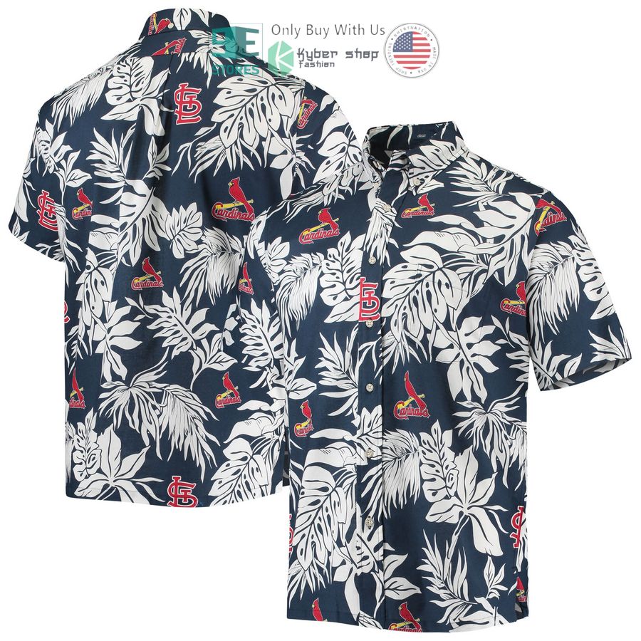 st louis cardinals reyn spooner aloha navy hawaiian shirt 1 12843