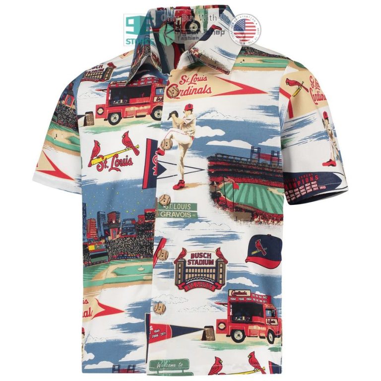 st louis cardinals reyn spooner youth scenic white hawaiian shirt 2 55986