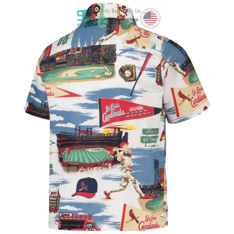 st louis cardinals reyn spooner youth scenic white hawaiian shirt 3 28859