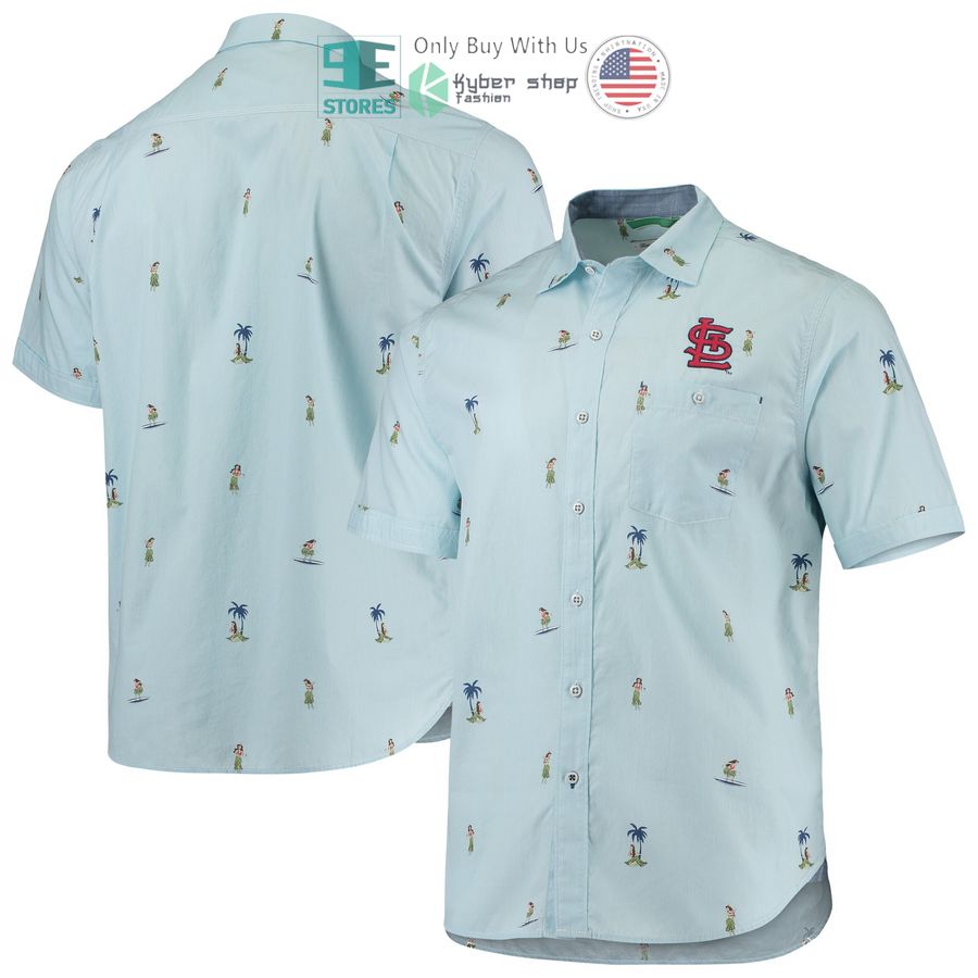 st louis cardinals tommy bahama hula all day light blue hawaiian shirt 1 91177