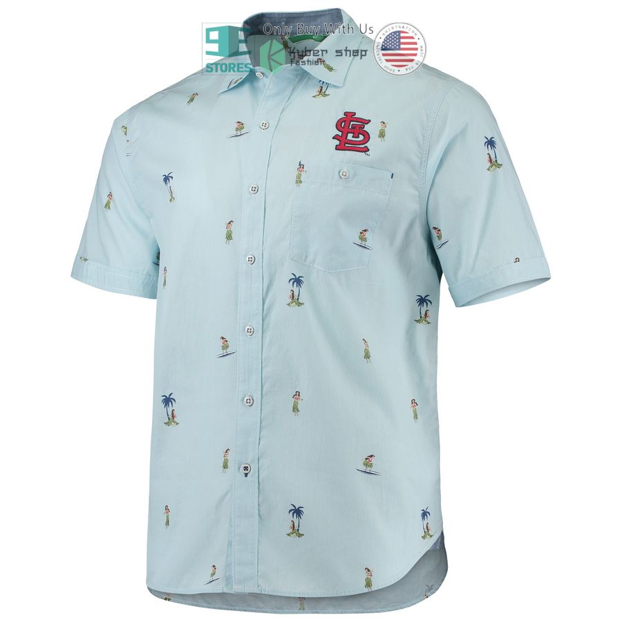 st louis cardinals tommy bahama hula all day light blue hawaiian shirt 2 80648