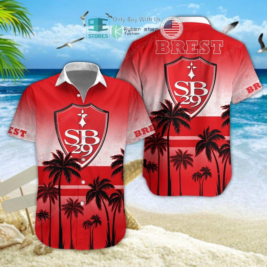 stade brestois 29 palm tree hawaiian shirt shorts 1 15162