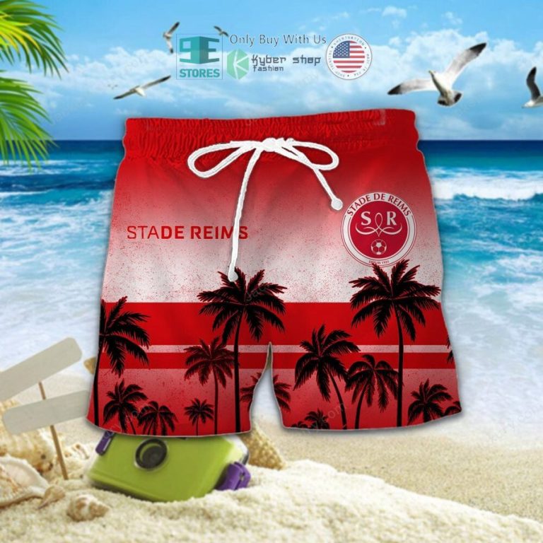 stade de reims palm tree hawaiian shirt shorts 2 12995