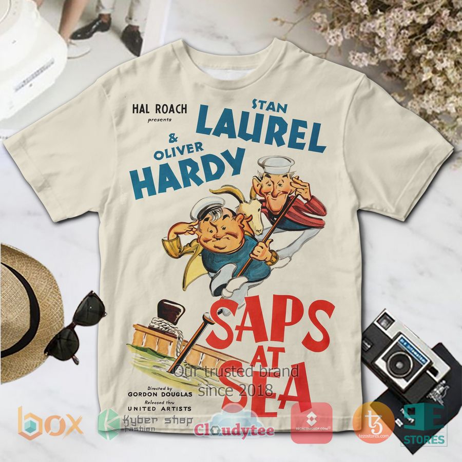 stan laurel and oliver hardy saps at sea album 3d t shirt 1 85427