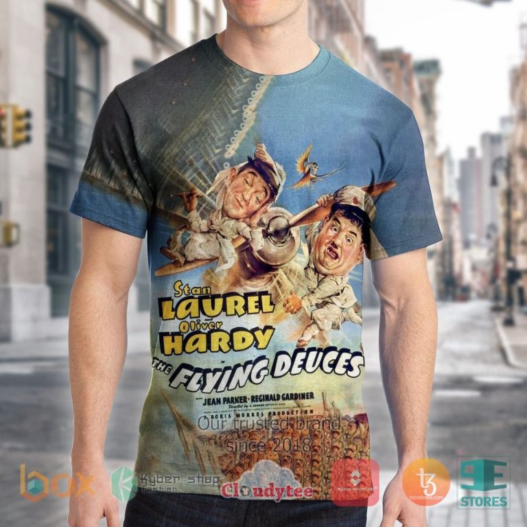 stan laurel and oliver hardy the flying deuces album 3d t shirt 2 97707