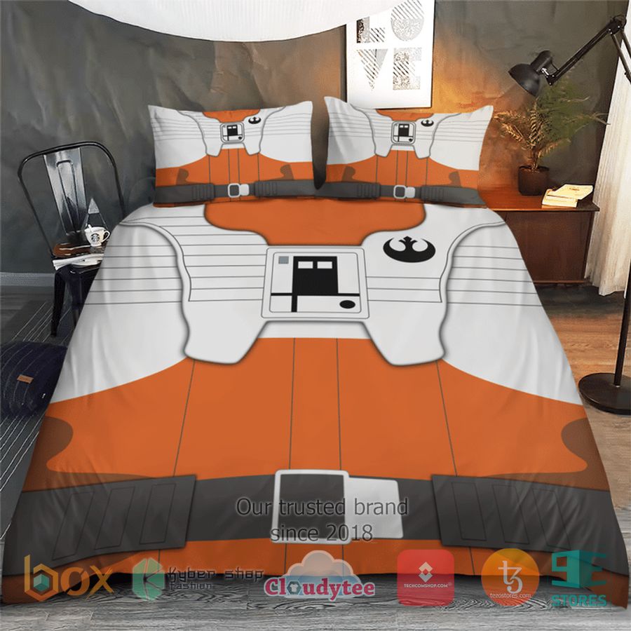 star space orange white bedding set 1 80193