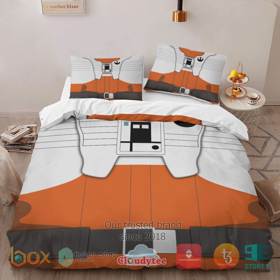 star space orange white bedding set 2 81701