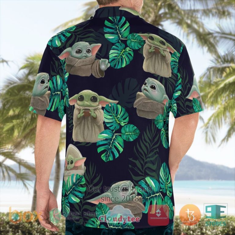 star wars baby yoda tropical leaves hawaiian shirt 2 53399