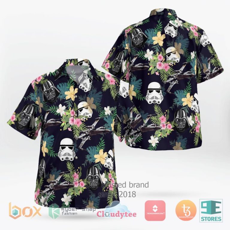 star wars flowers pattern hawaiian shirt 1 4549