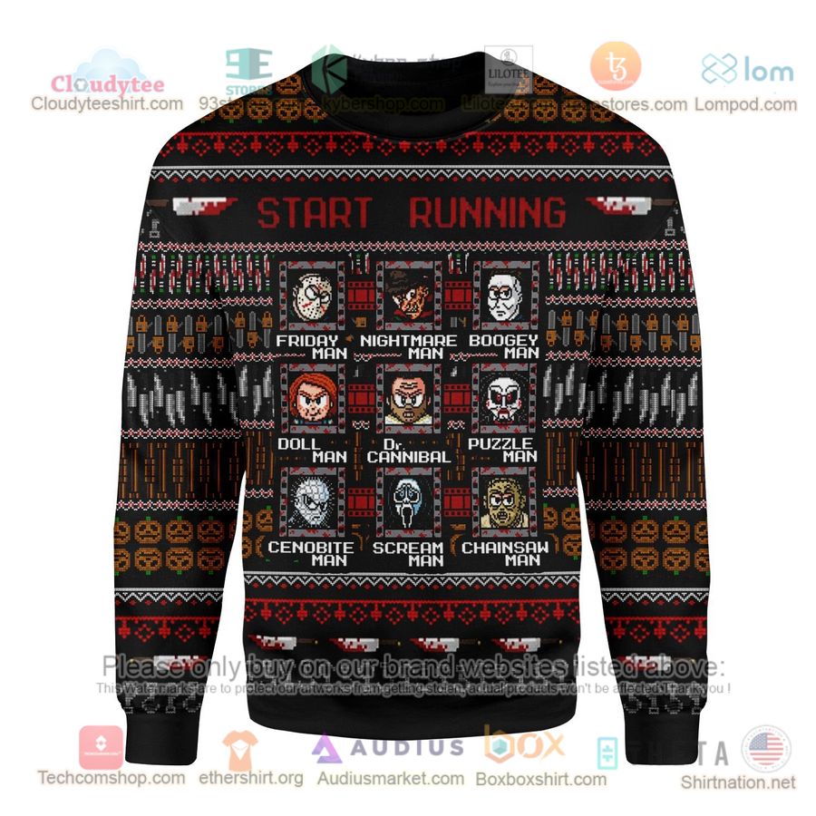 start running horror characters sweatshirt sweater 2 46903