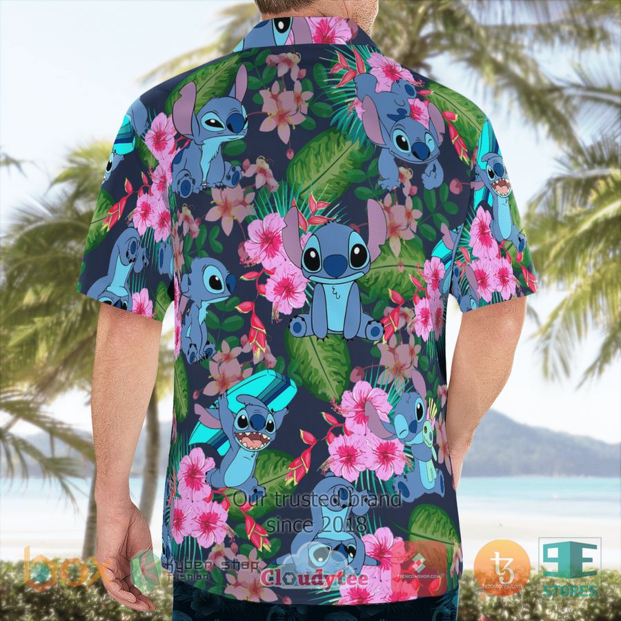 stitch flowers hawaiian shirt shorts 2 58635