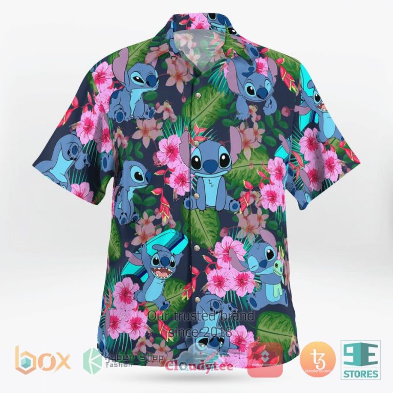 stitch flowers hawaiian shirt shorts 3 3336