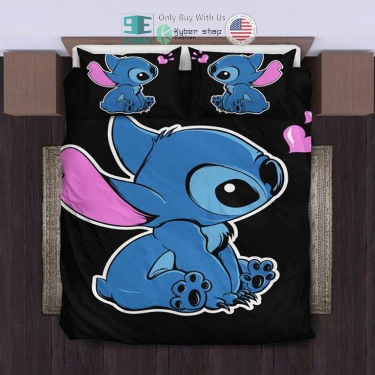 stitch heart black bedding set 1 26594