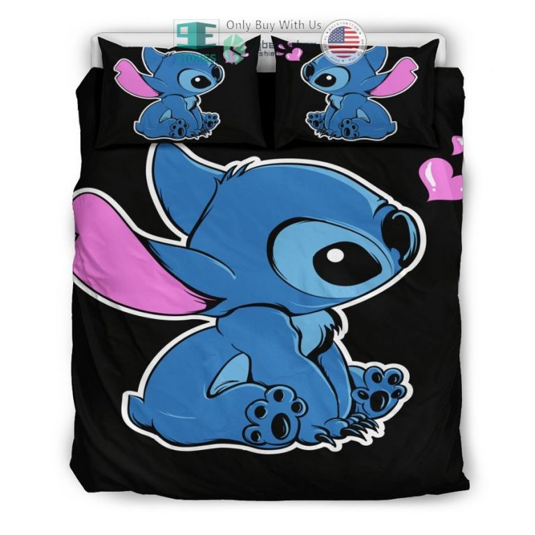 stitch heart black bedding set 3 38854