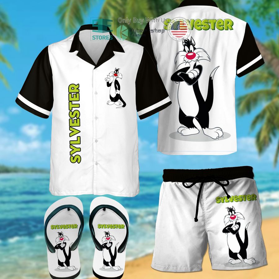 sylvester the cat hawaiian shirt shorts 1 59596