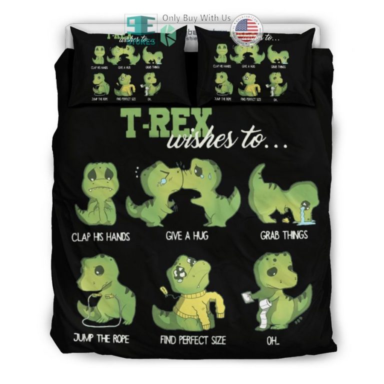 t rex wishes to clap his hands bedding set 3 63878