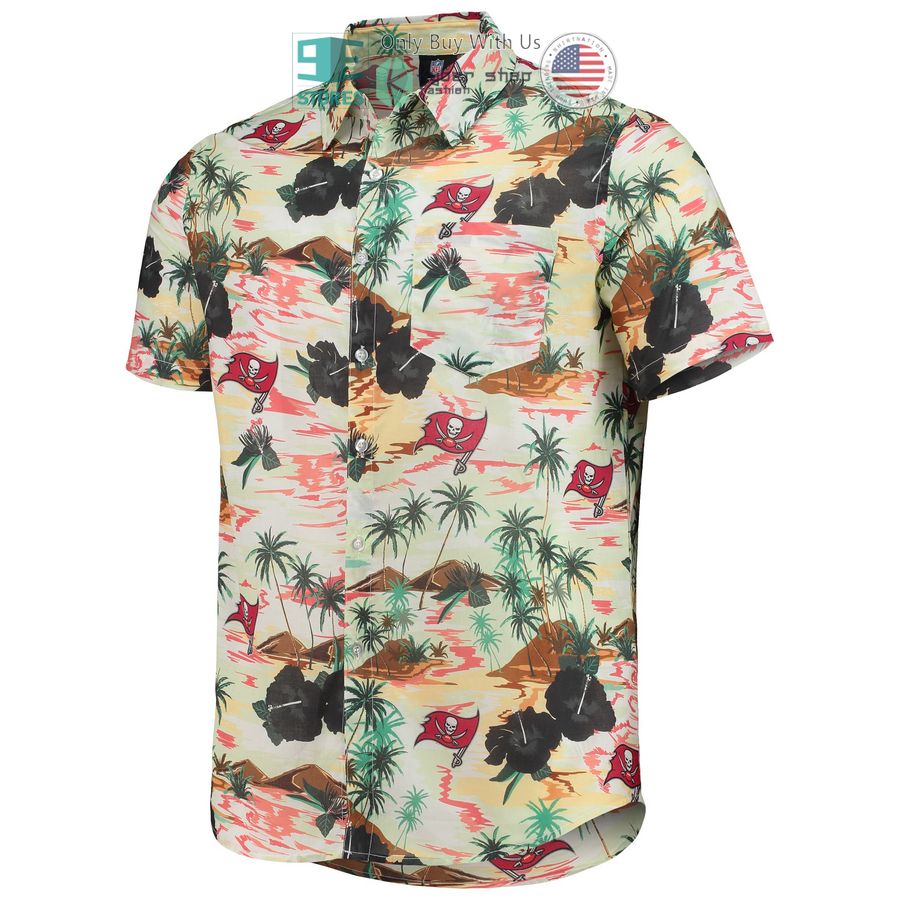 tampa bay buccaneers foco paradise floral cream hawaiian shirt 2 31020