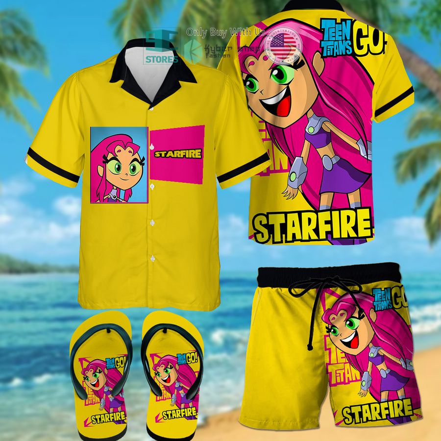 teen titans starfire hawaiian shirt shorts 1 7566