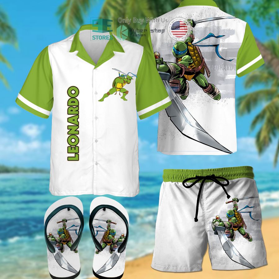 teenage mutant ninja turtles leonardo hawaiian shirt shorts 1 37248