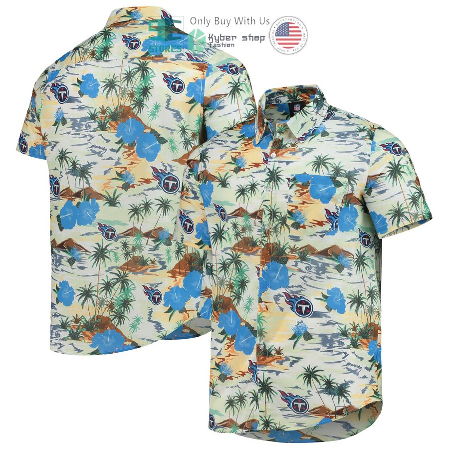 tennessee titans foco paradise floral cream hawaiian shirt 1 66594