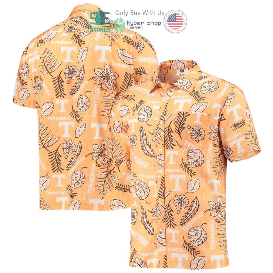tennessee volunteers wes willy vintage floral tennessee orange hawaiian shirt 1 35086