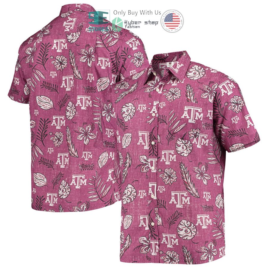 texas am aggies wes willy vintage floral maroon hawaiian shirt 1 94640