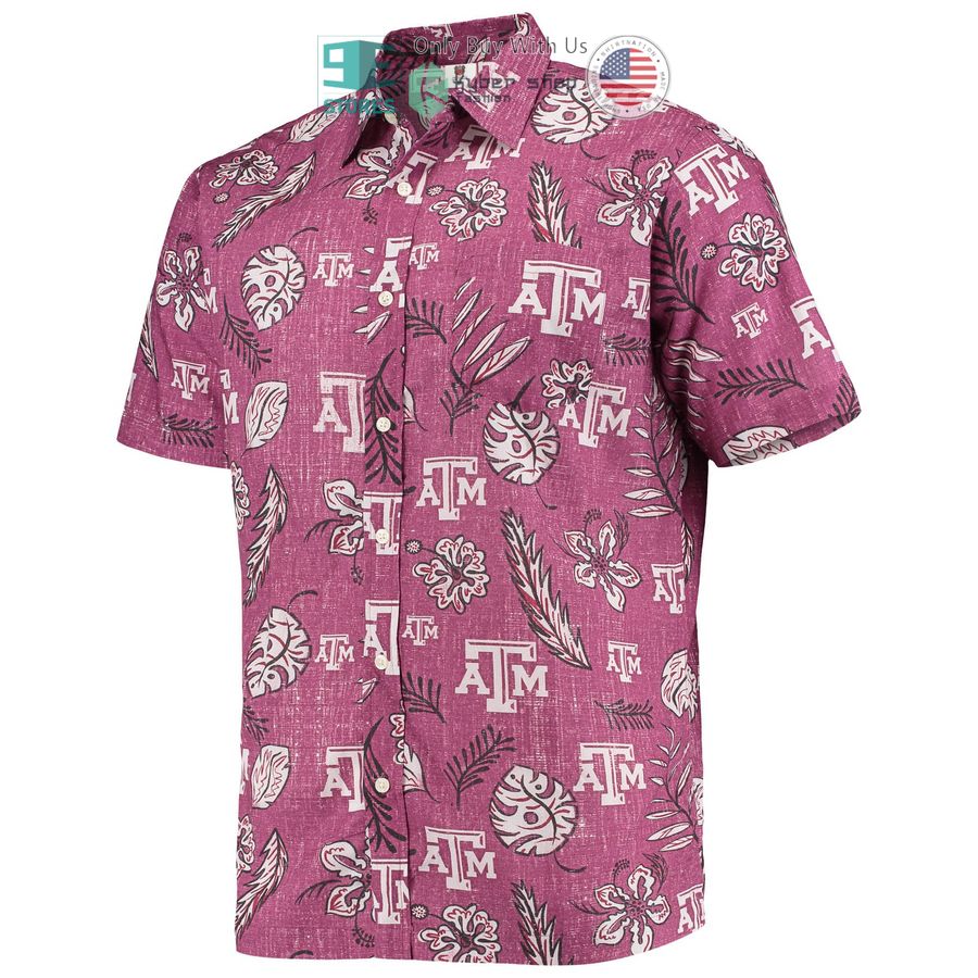 texas am aggies wes willy vintage floral maroon hawaiian shirt 2 670